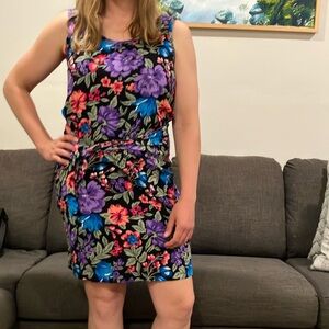 Vintage 90s Y2K Mini Dress Maggie Lawrence Sport Dress Size Large Floral